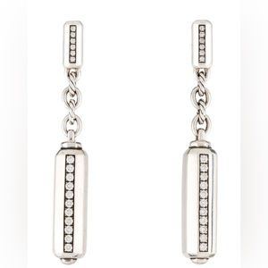 David Yurman Sterling Silver Diamond Lexington Drop Earrings